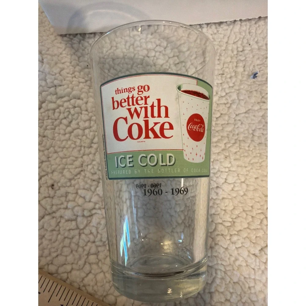 Vintage Coca-Cola Glass Things Go Better With Coke‎ 1960-1969 Retro Soda Tumbler